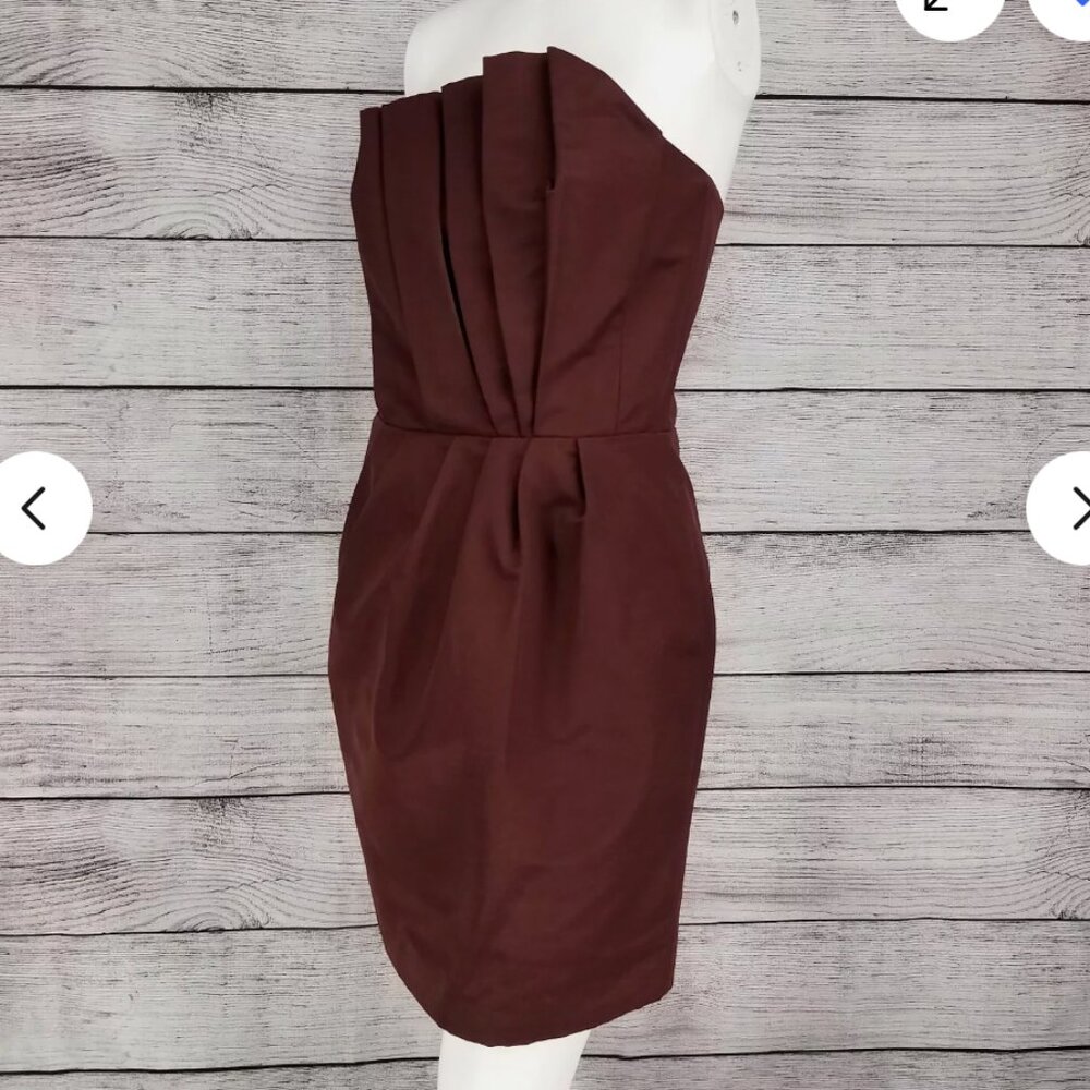 French Connection Strapless Cocktail Dress - Cabernet Size 4